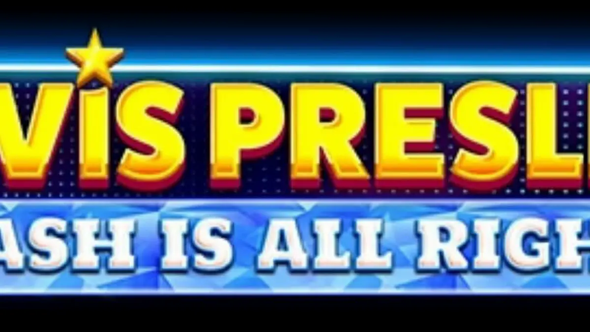 Tampilan visual neon retro dari slot Elvis Presley: Cash is All Right